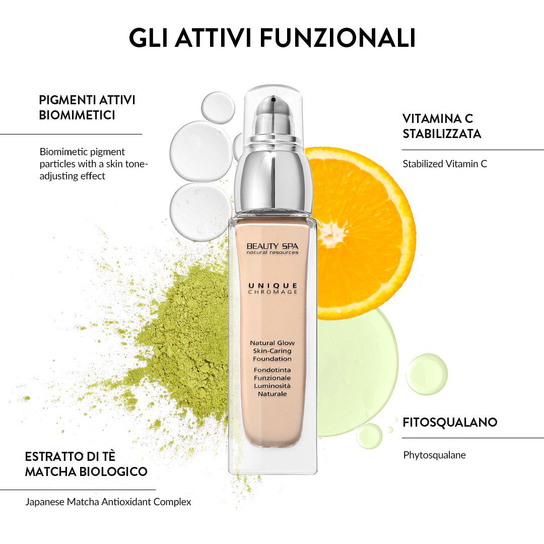 Foundation fluid CHROMAGE UNIQUE SPF 15 with the effect of adaptation to skin tone, tone 2, Beauty Spa 30 ml