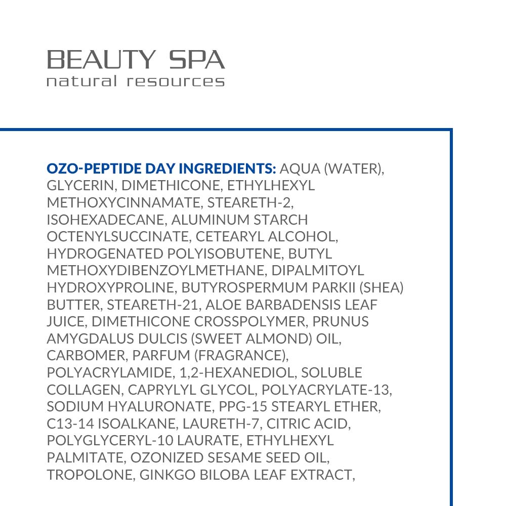 Peptide ozonated day cream OZO-PEPTIDE DAY for all skin types, Beauty Spa 50 ml