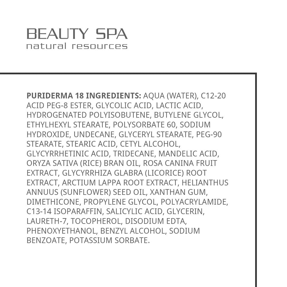 Regenerating night acid cream PURIDERMA 18, Beauty Spa 50 ml