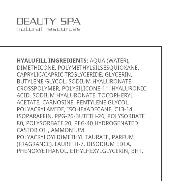 Cross-linked anti-age hyaluronic serum HYALUFILL, Beauty Spa 30 ml