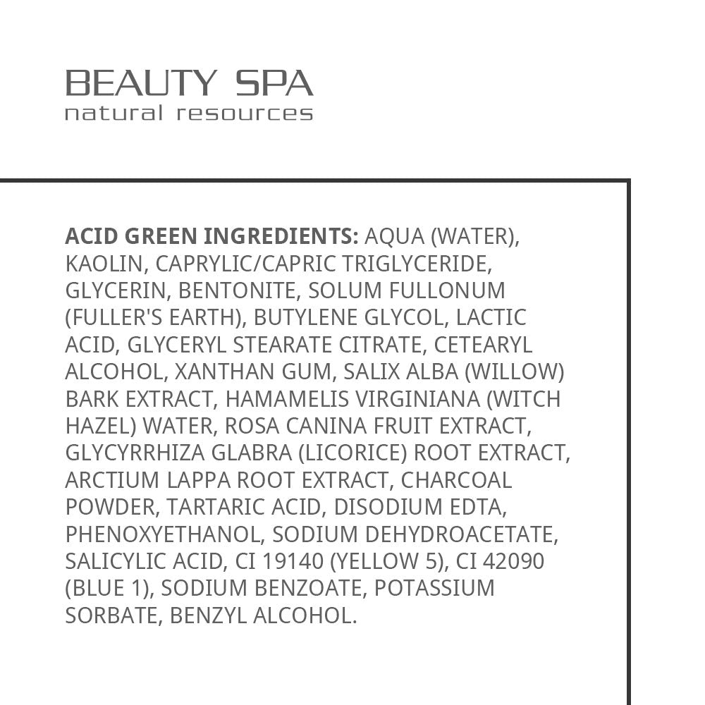 Anti-acne purifying mask ACID GREEN for oily skin, Beauty Spa 300 ml