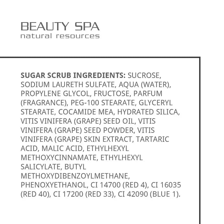 Body sugar scrub WINE ELIXIR with tartaric acid, Beauty Spa 250 ml